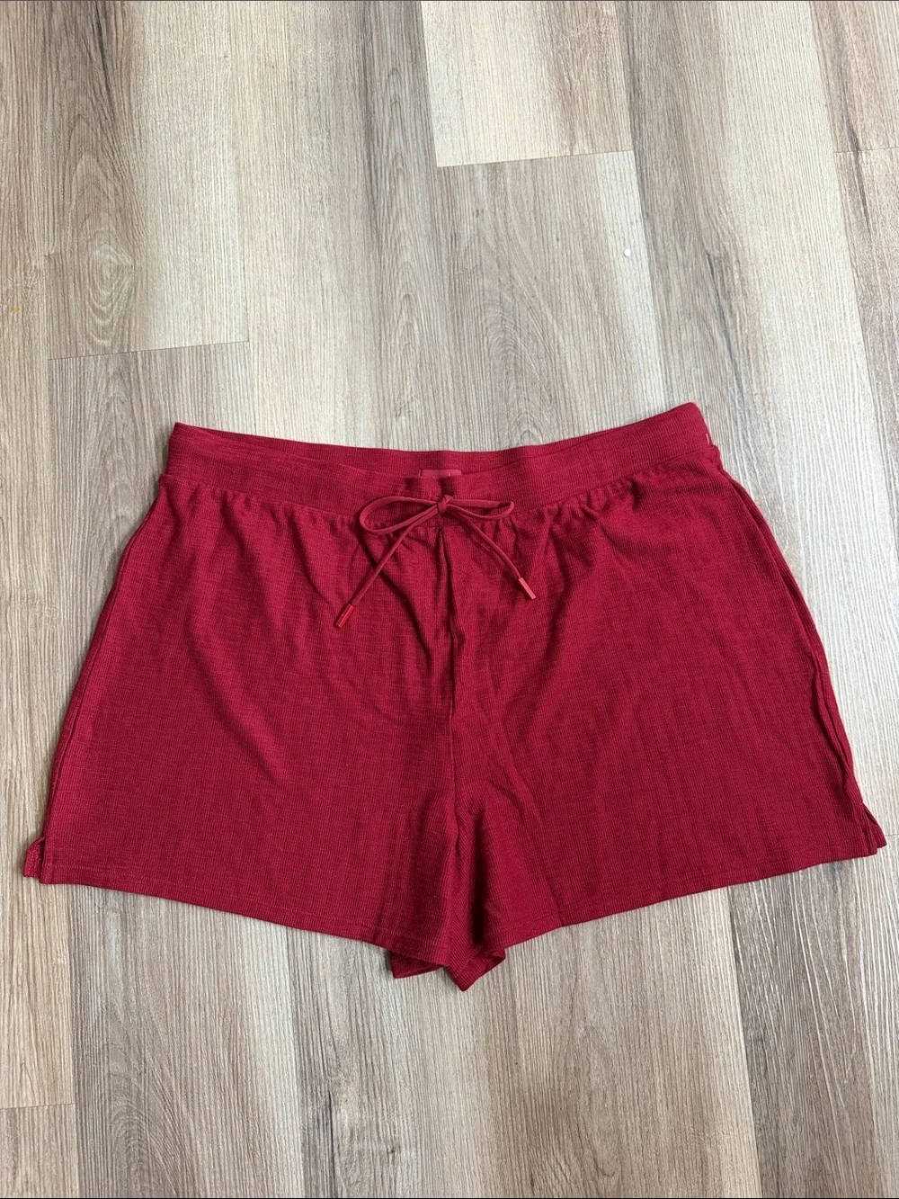 Nuuds Dark Red Resort Shorts Drawstring Cotton Stretch Loungewear 3X or XXXL